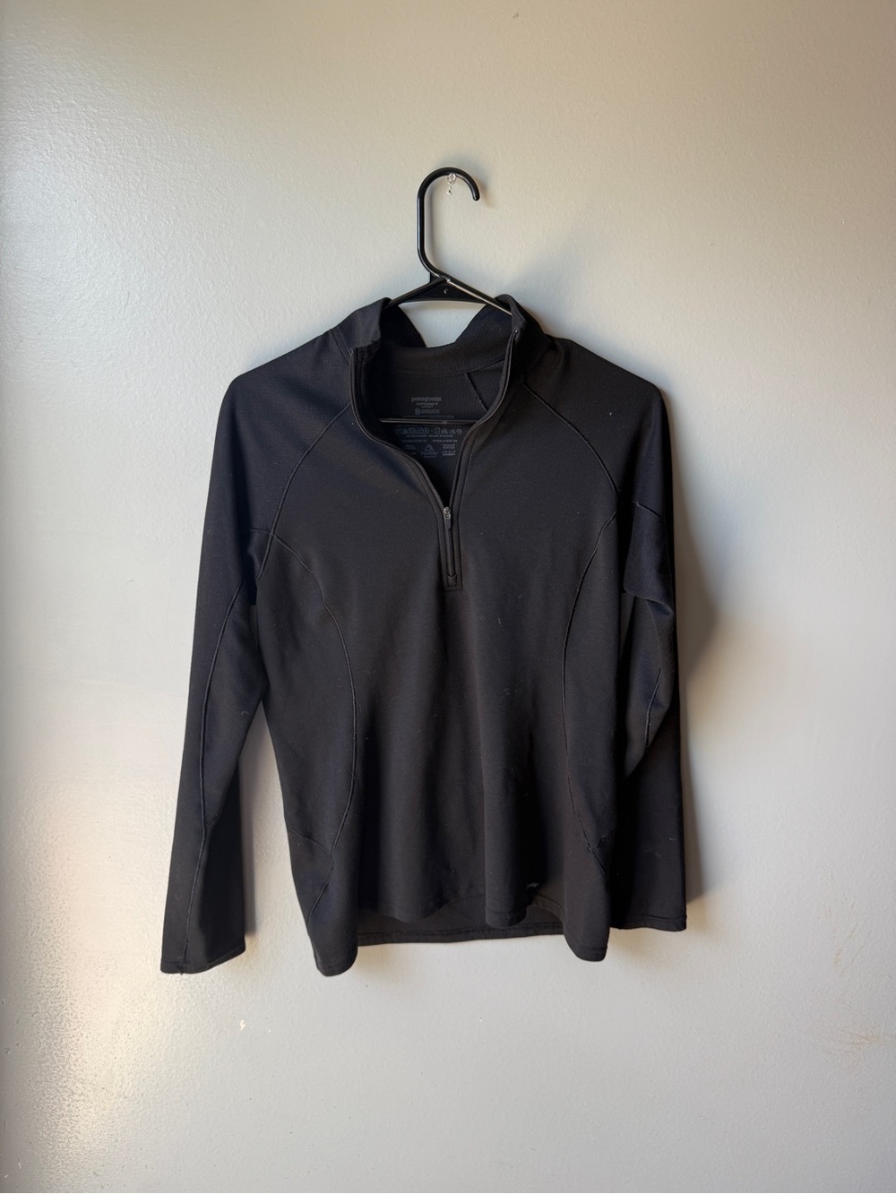 Patagonia‎ Capilene Midweight 1/4 Zip Pullover Women’s Small Black